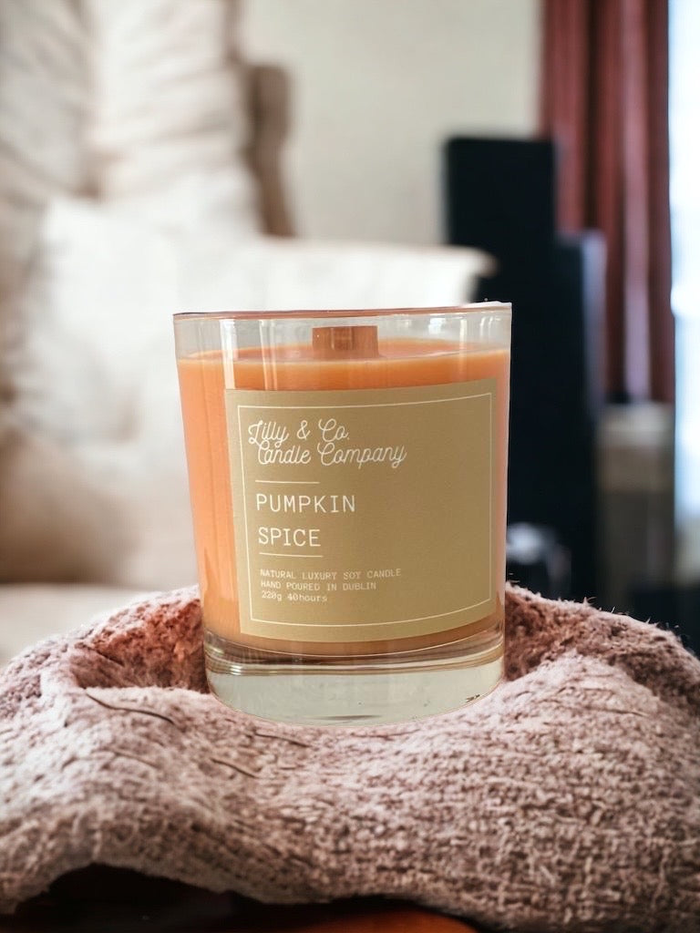 Pumpkin Spice 》Crackling Wood Wick Candle
